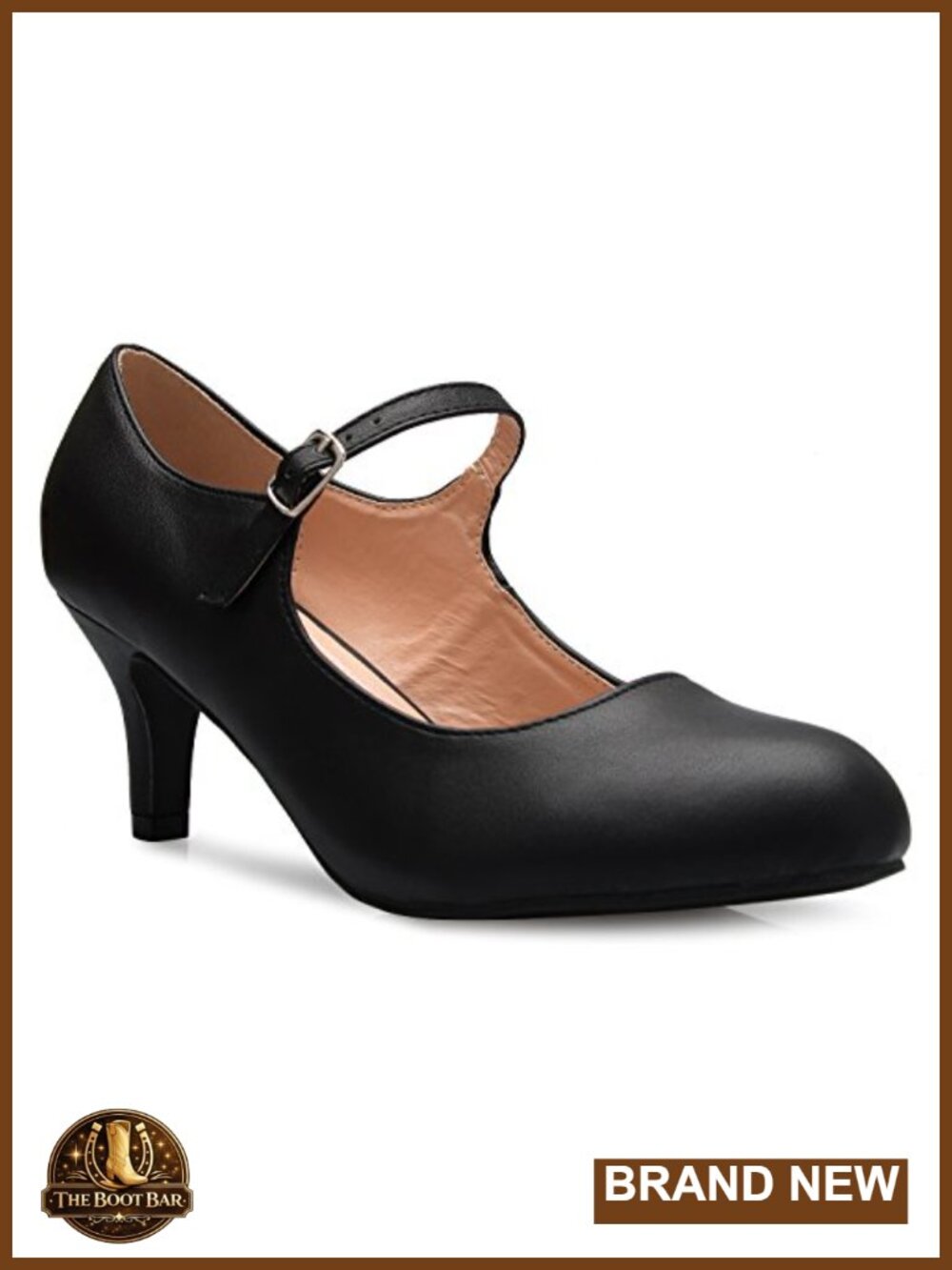 Mary Jane Pumps Low Mid Heels Round Toe Vintage Retro Shoes